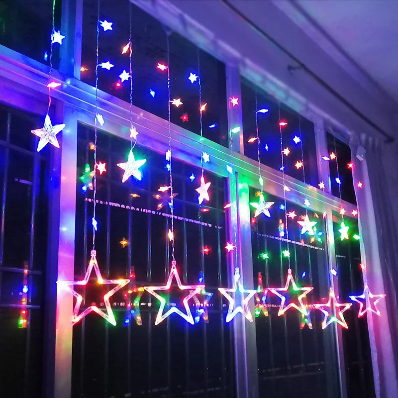 Guirlande LED de Noël avec Étoiles – Lumière Blanc Chaud