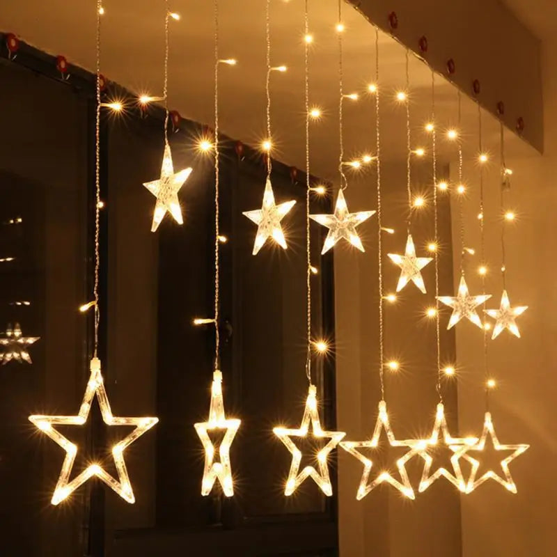 Guirlande LED de Noël avec Étoiles – Lumière Blanc Chaud