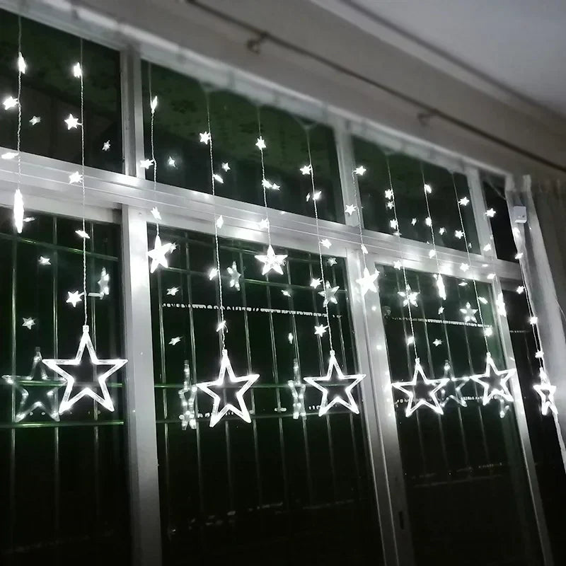 Guirlande LED de Noël avec Étoiles – Lumière Blanc Chaud