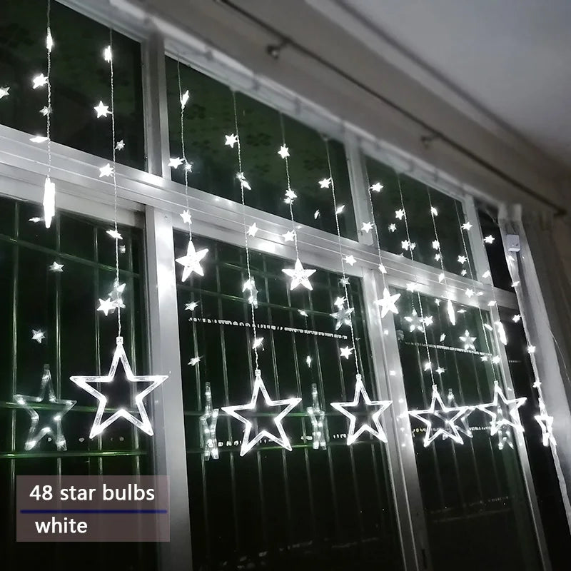 Guirlande LED de Noël avec Étoiles – Lumière Blanc Chaud