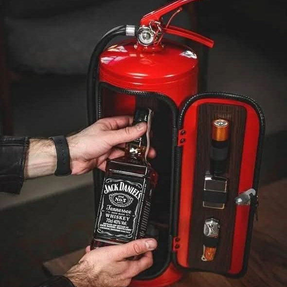 Barre de Feu Cachée – Mini-Bar Cachée au Design de Extincteur pour un Rangement Élégant des Boissons