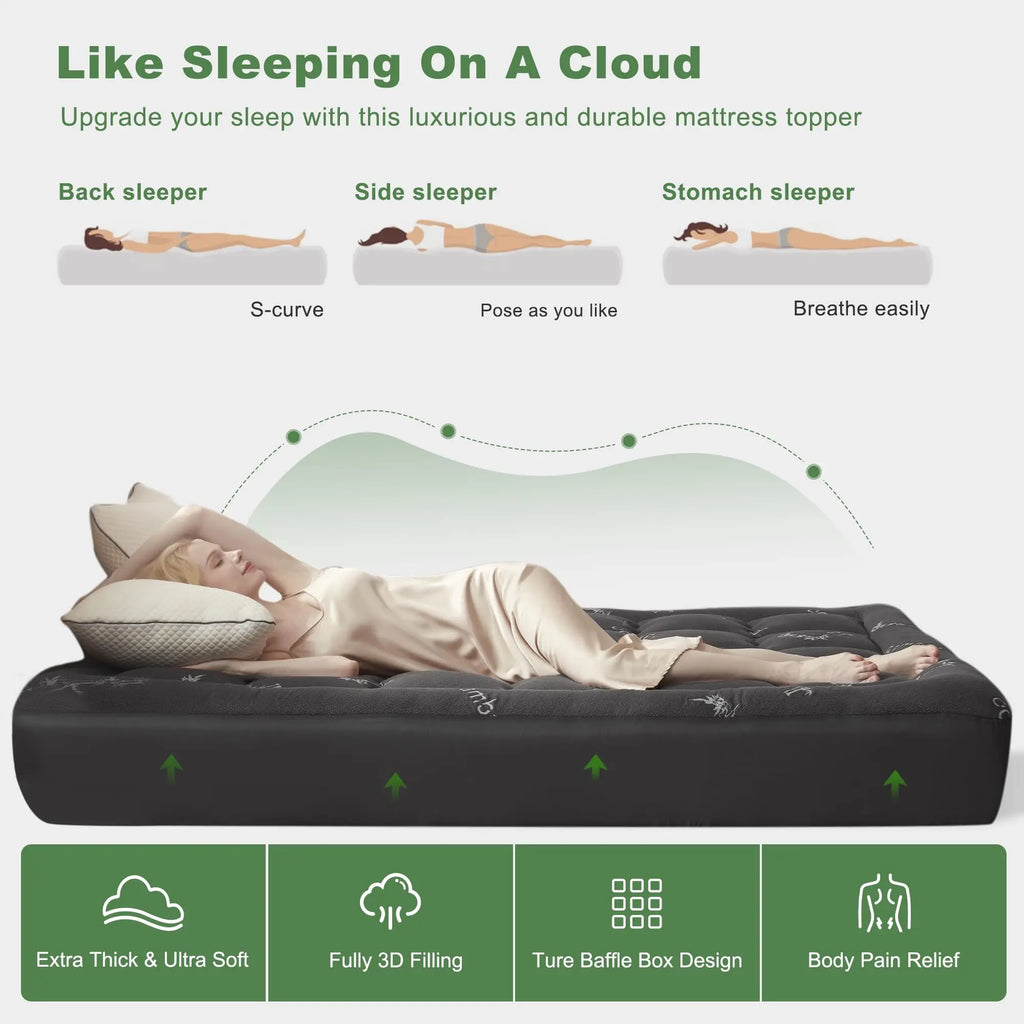 Collection EcoComfort | Protège-matelas en Viscose de Bambou avec Design Matelassé | Imperméable et Respirant pour un Confort de Sommeil Ultime