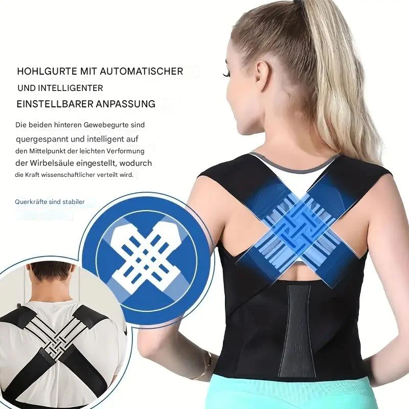 Skanto | Correcteur de posture ergonomique pour soulager les douleurs au cou et au dos, ajustable et stable
