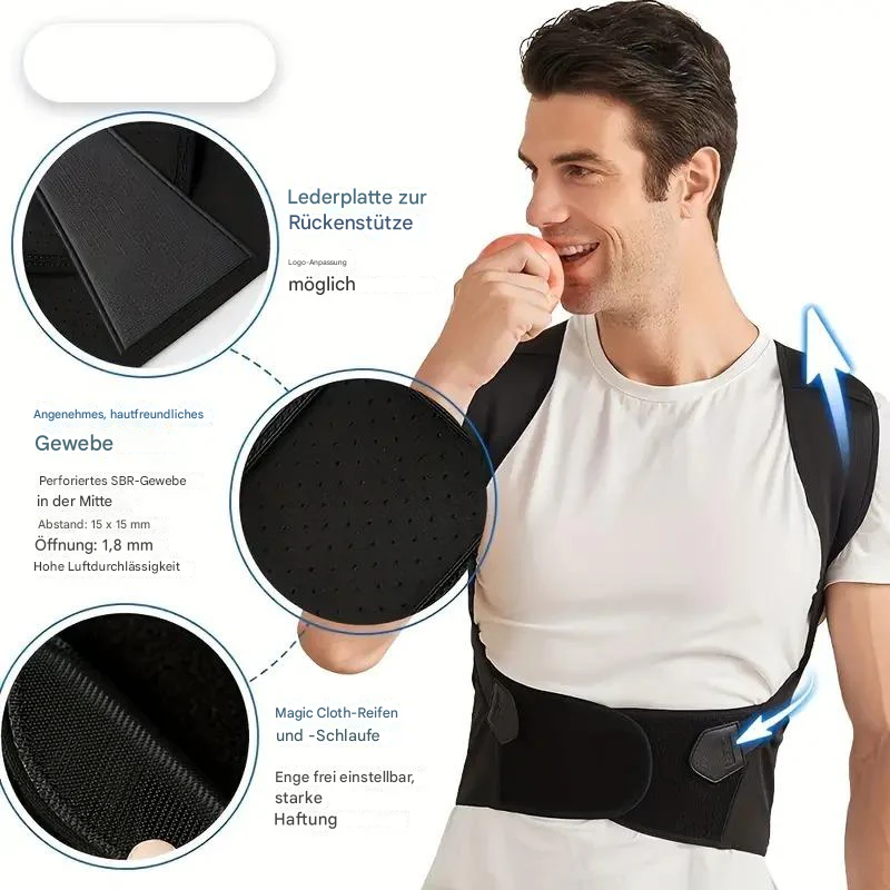 Skanto | Correcteur de posture ergonomique pour soulager les douleurs au cou et au dos, ajustable et stable