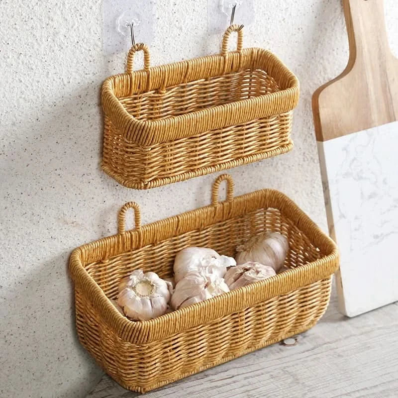 Panier mural tissé à la main pour un rangement décoratif