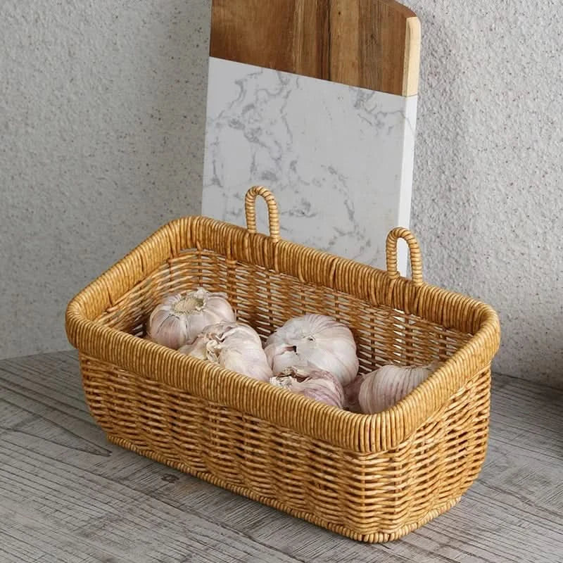 Panier mural tissé à la main pour un rangement décoratif