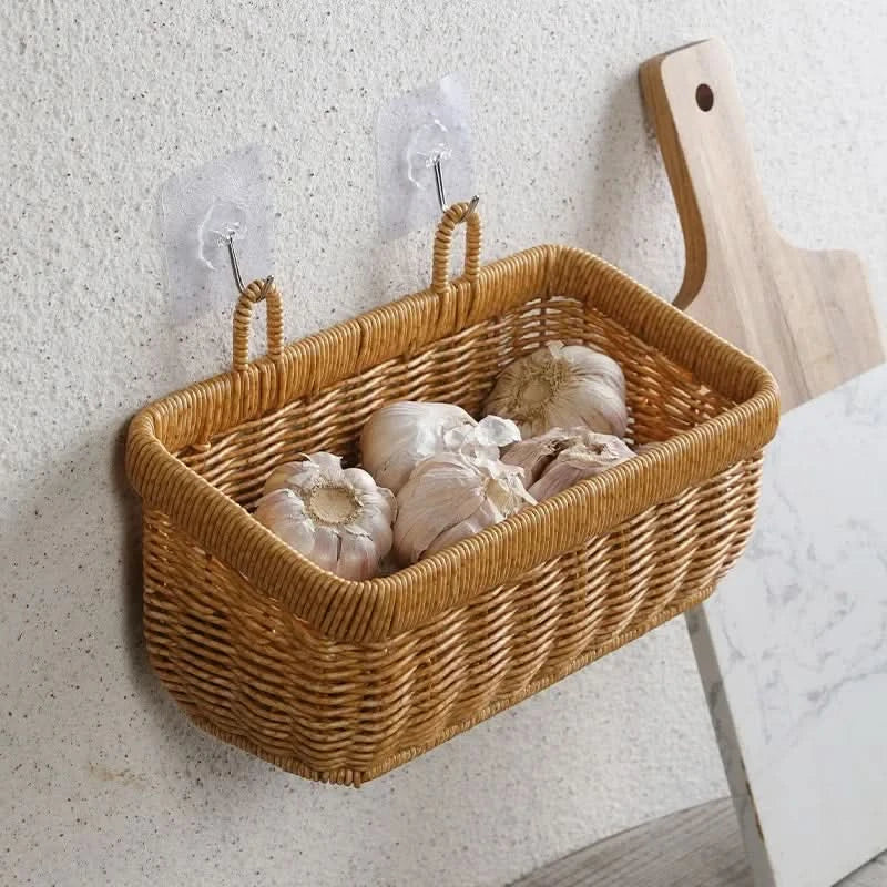 Panier mural tissé à la main pour un rangement décoratif