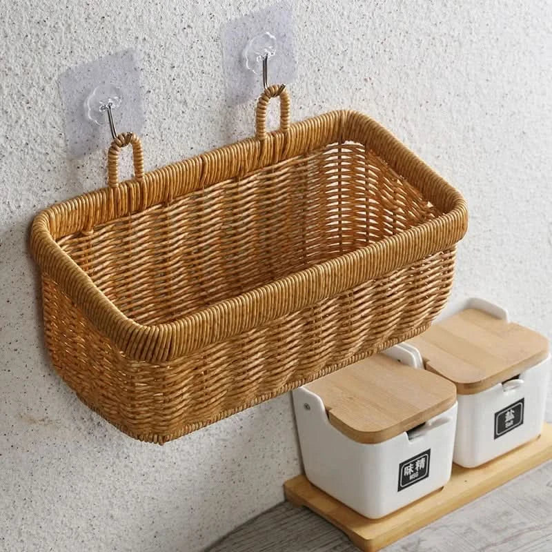 Panier mural tissé à la main pour un rangement décoratif