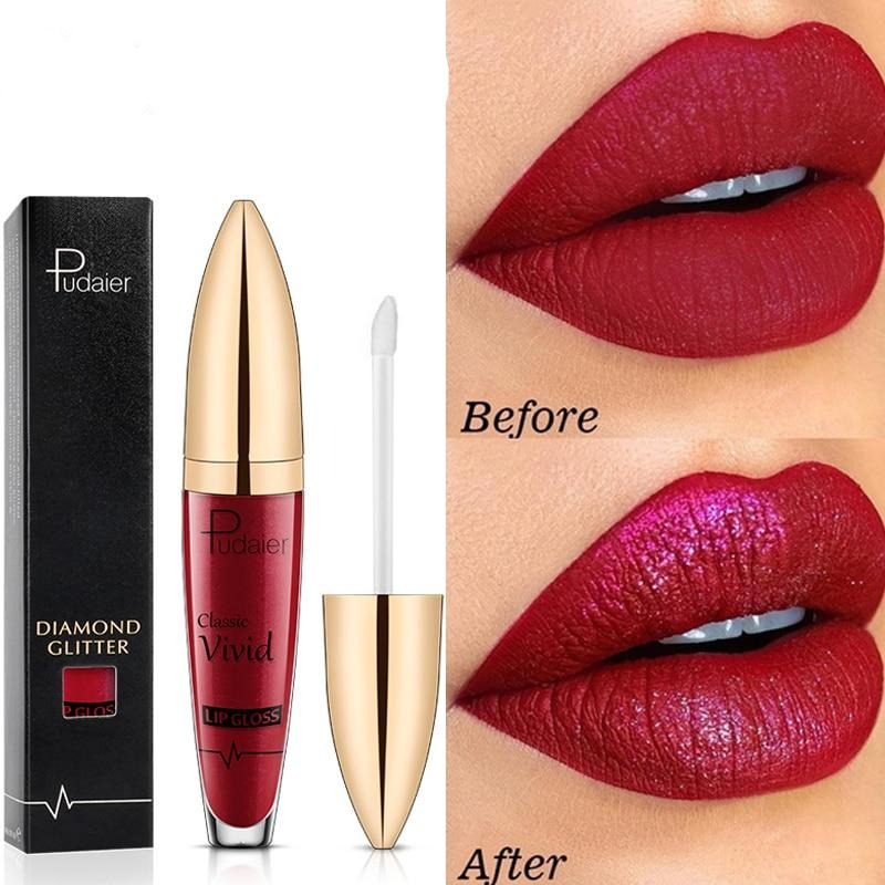 Gloss à lèvres pailleté diamant 18 couleurs