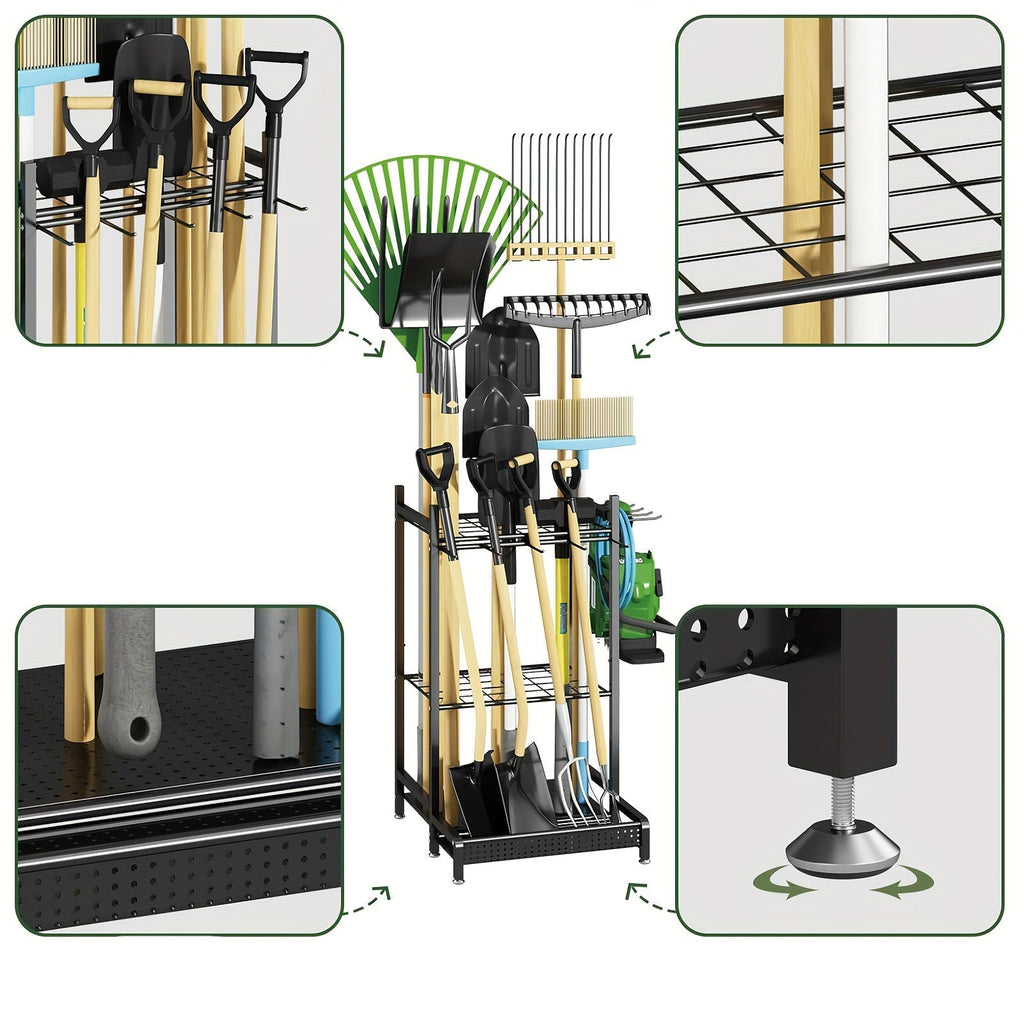 Organisateur d'Outils en Métal Robuste pour Espaces Extérieurs