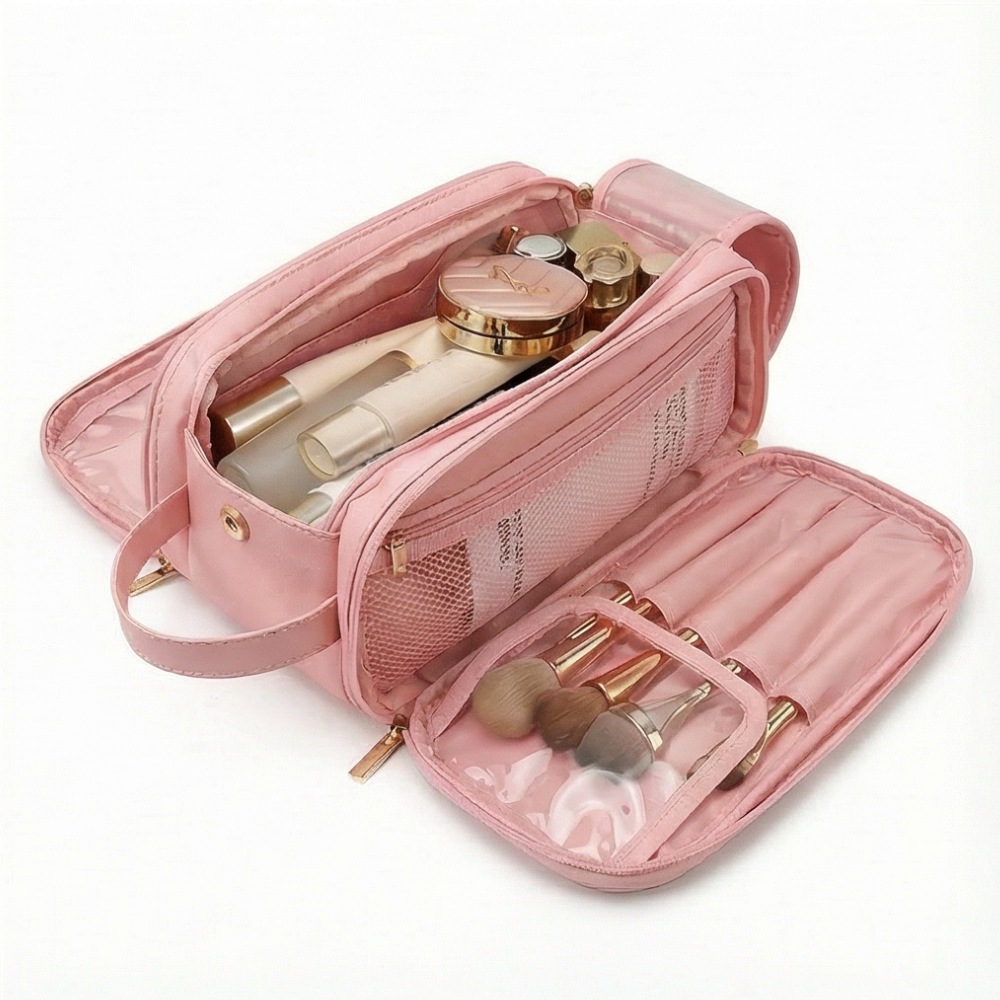 Glossa - Organisateur de maquillage grande capacité avec protections pour pinceaux