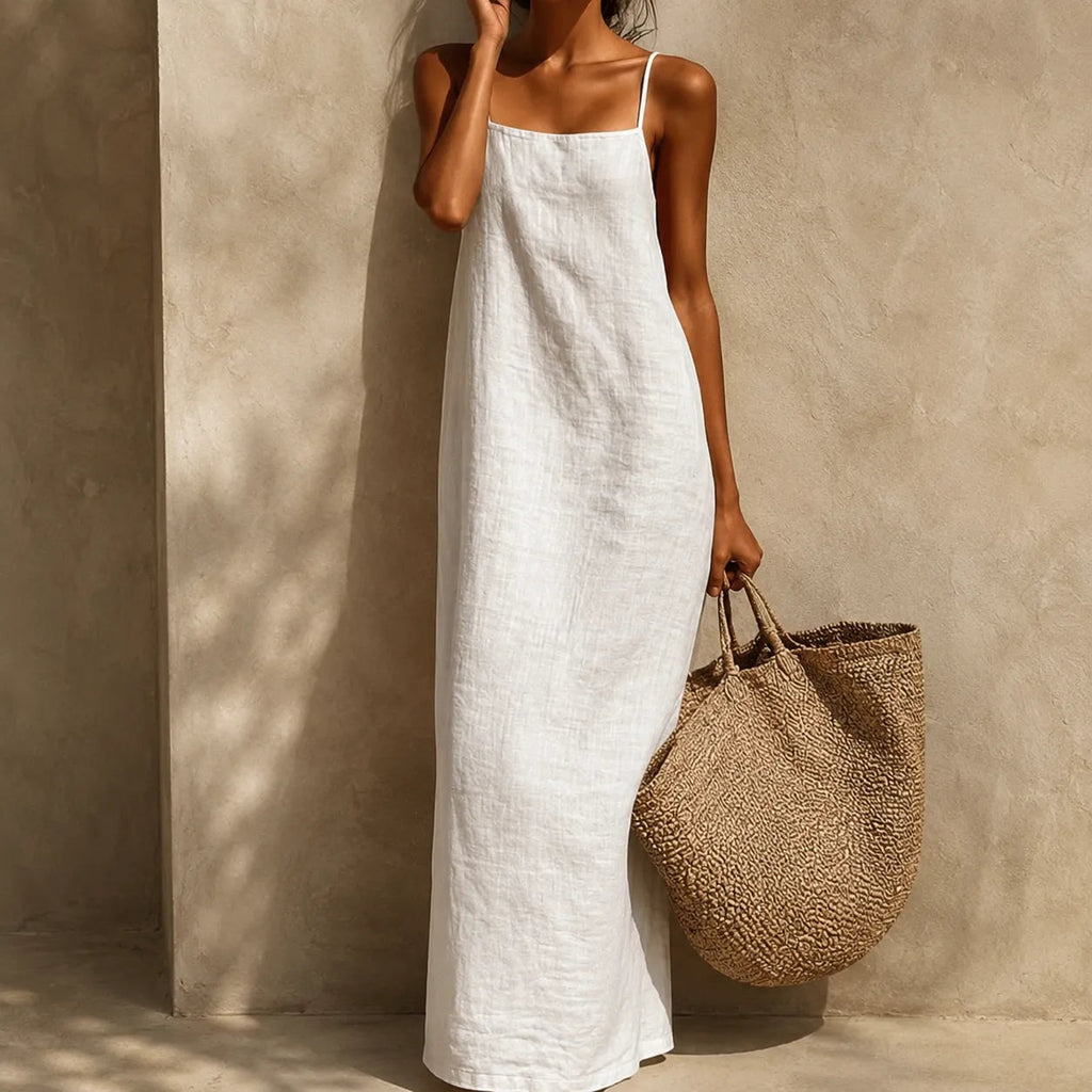 Marelle – Robe Maxi Slip Effet Lin