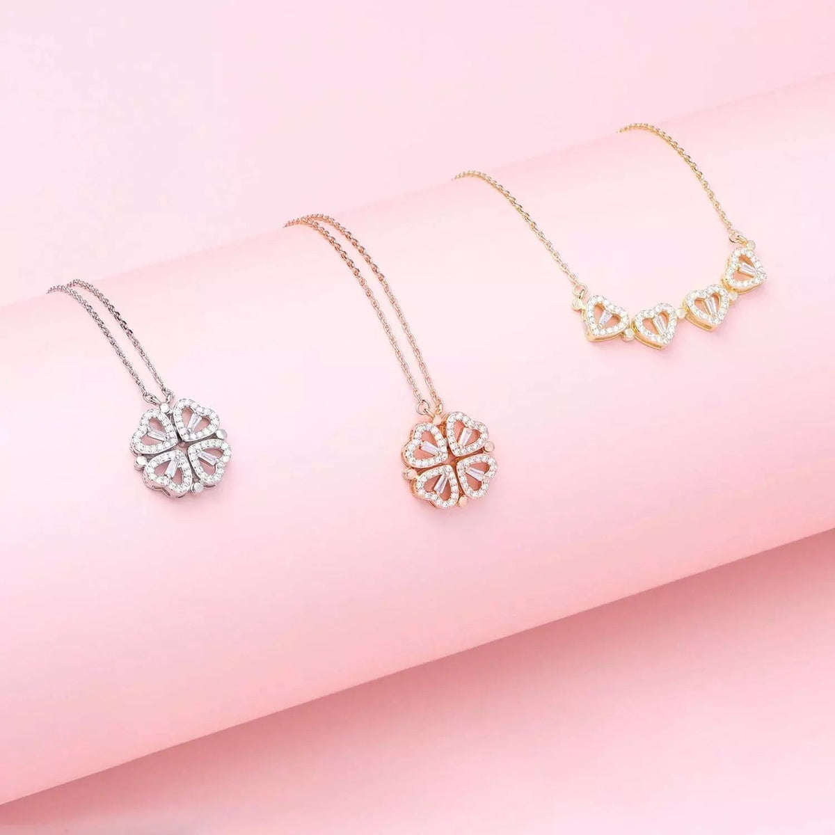 Collier en Cœur | Pendentif Transformable | Design Chanceux Étincelant