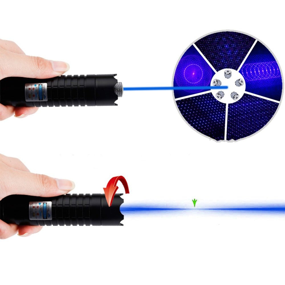 Lampe de Poche Laser Rechargeable – Torche en Aluminium à Longue Portée pour le Camping