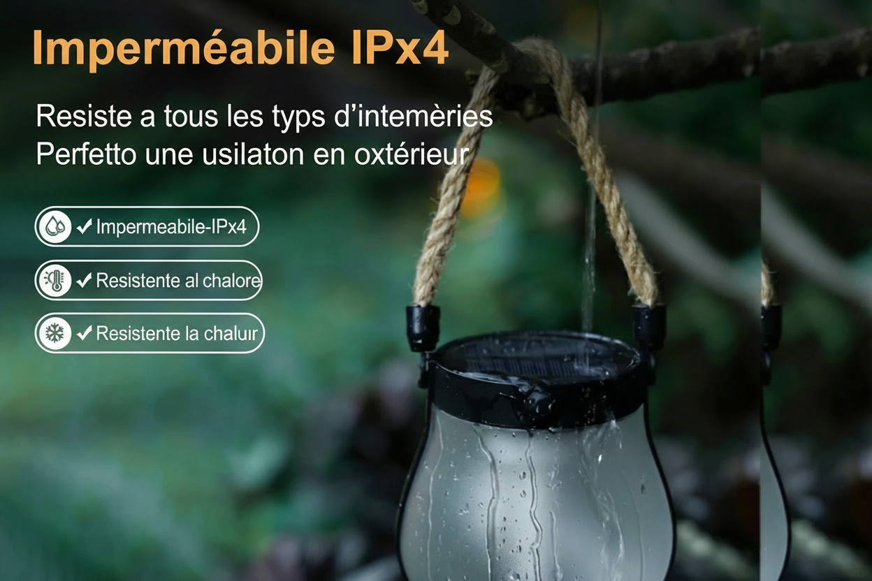 Lanterna Solaire d'Extérieur pour Jardin, Terrasse et Patio