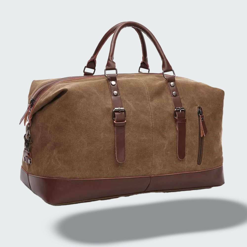 Sac de voyage en toile et cuir pour hommes - Escapade du week-end