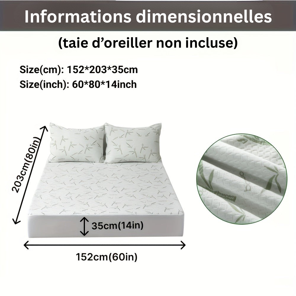 BambooCool Protège-matelas – Respirant et Rafraîchissant pour une Qualité de Sommeil Améliorée