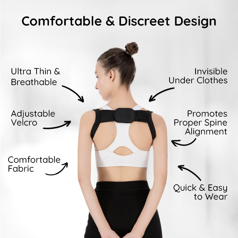 Correcteur de posture invisible, soutien lombaire sous les vêtements, correcteur de posture ajustable pour le soutien de la colonne vertébrale et des épaules
