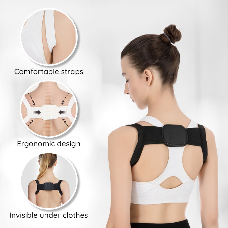 Correcteur de posture invisible, soutien lombaire sous les vêtements, correcteur de posture ajustable pour le soutien de la colonne vertébrale et des épaules