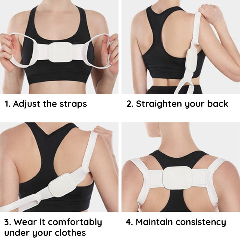 Correcteur de posture invisible, soutien lombaire sous les vêtements, correcteur de posture ajustable pour le soutien de la colonne vertébrale et des épaules