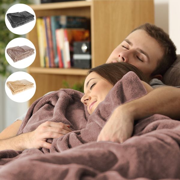 Couverture Électrique Sans Fil – Couverture en Flanelle Chauffante Rechargeable par USB