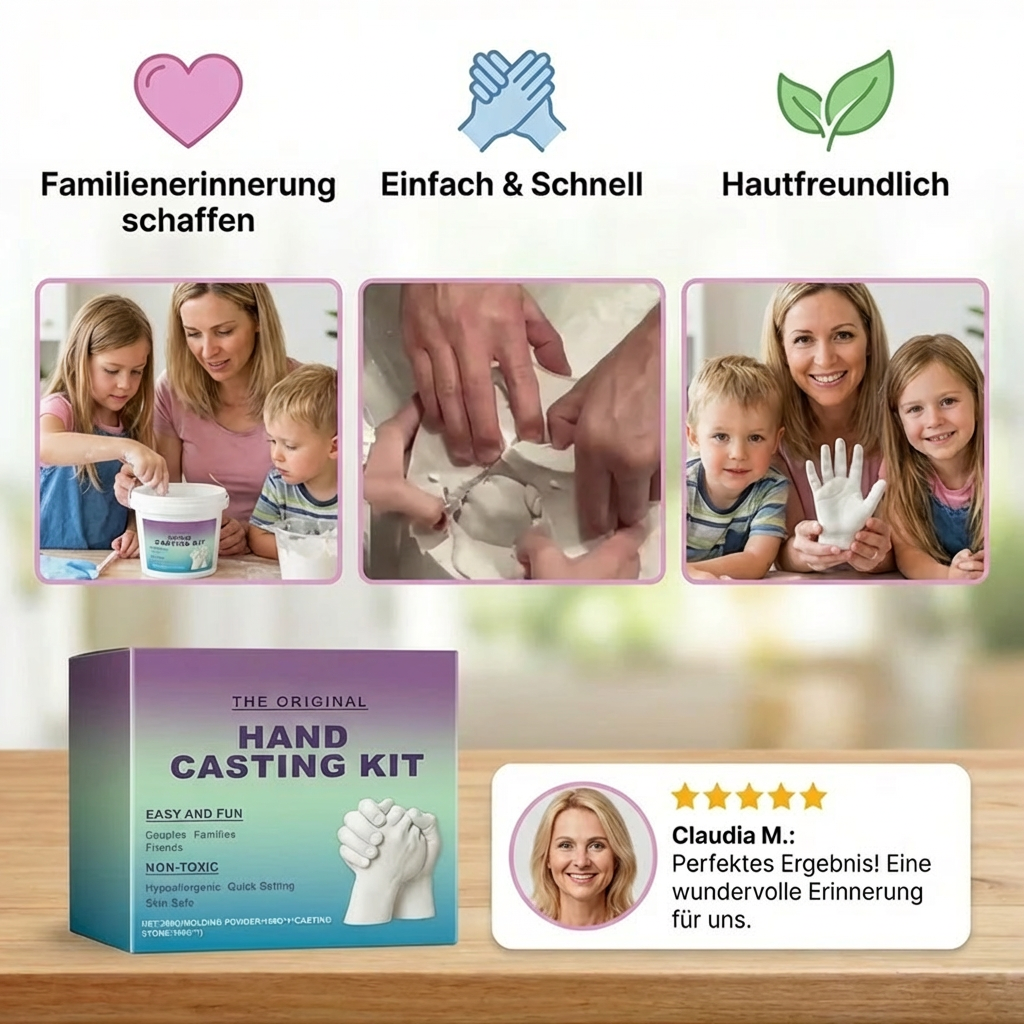 Ensemble d'empreintes de mains pour familles et couples – Ensemble de souvenirs en plâtre 3D