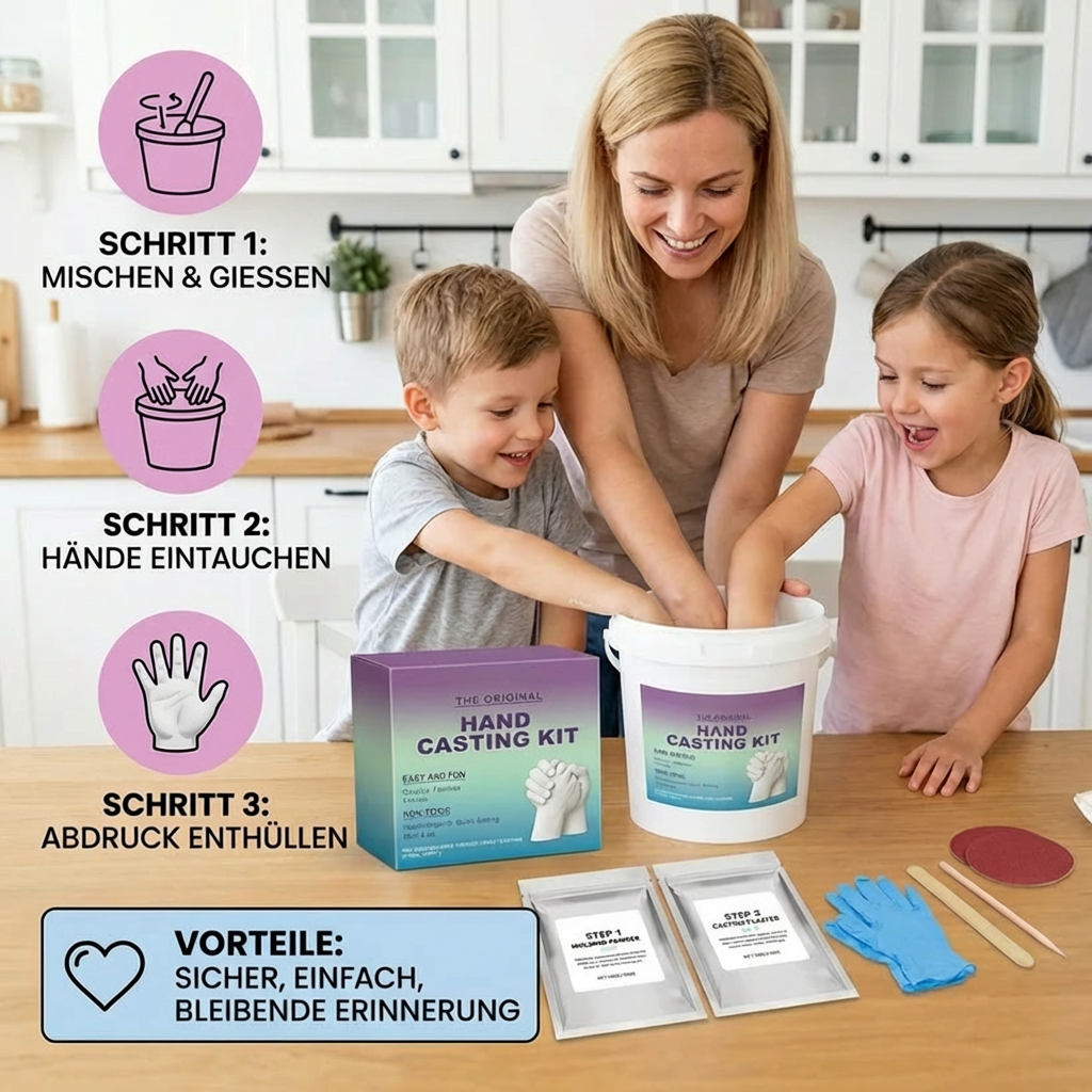 Ensemble d'empreintes de mains pour familles et couples – Ensemble de souvenirs en plâtre 3D