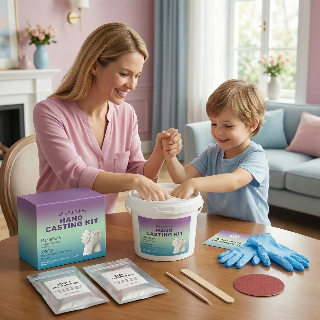 Ensemble d'empreintes de mains pour familles et couples – Ensemble de souvenirs en plâtre 3D