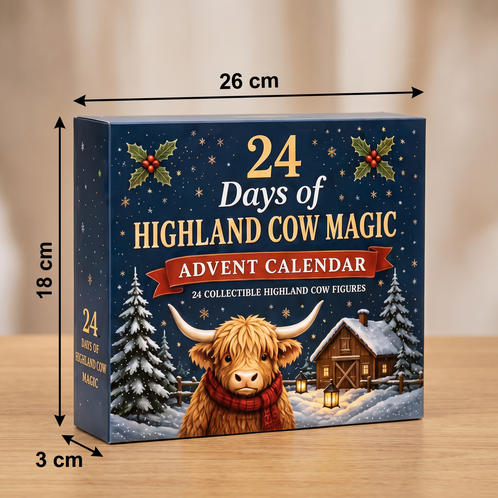 Calendrier de l'Avent de 24 jours avec des Highlands en tant que figurines miniatures à collectionner