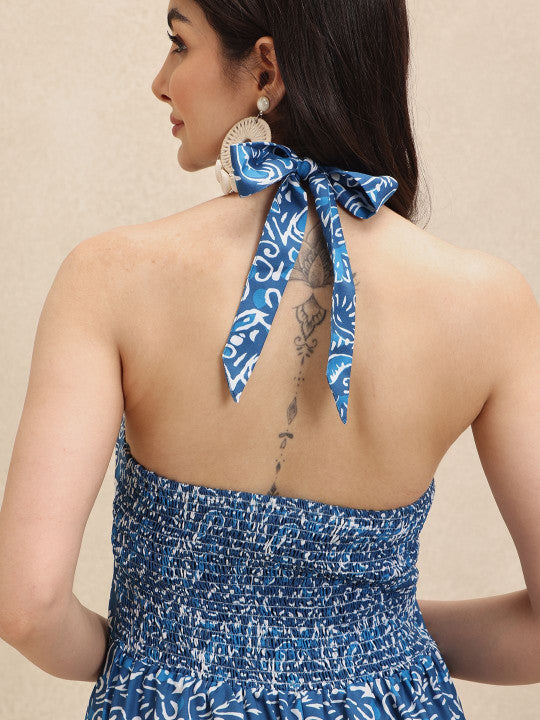 Robe Maxi à Dos Nu Florale pour Femmes