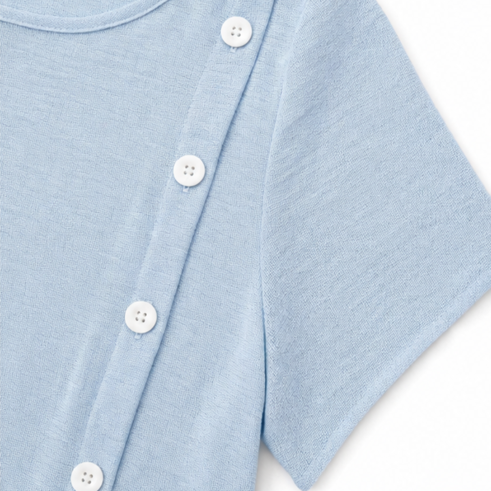 Sumlor – Robe Midi à Boutons Asymétrique avec Poches pour l'Été