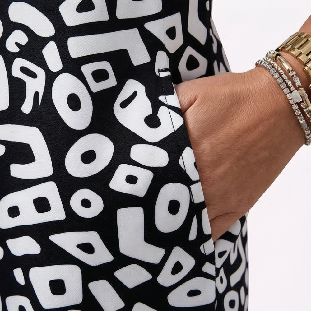 Vivara – Robe Imprimée à Col V Aérée pour Femmes