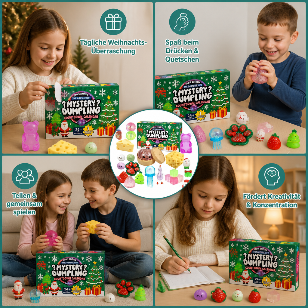 Calendrier de l'Avent Squishy de Noël pour Enfants – 24 Jours de Surprises