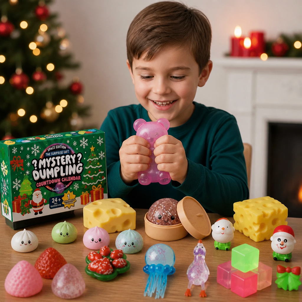 Calendrier de l'Avent Squishy de Noël pour Enfants – 24 Jours de Surprises