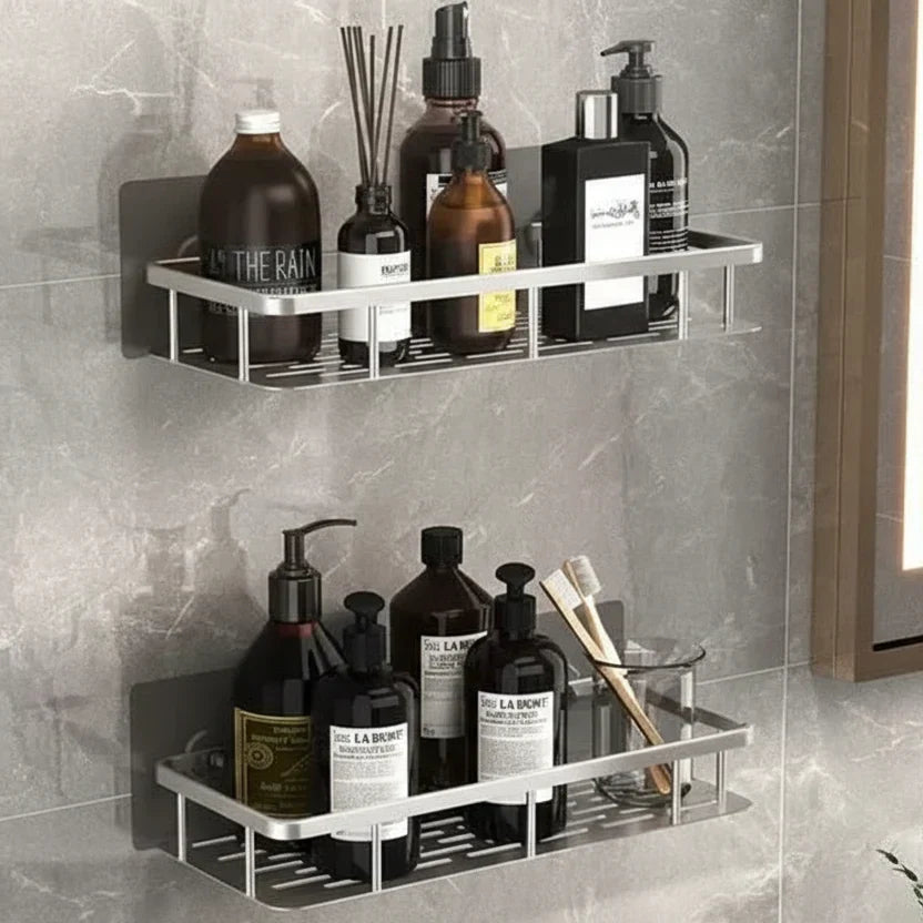 Étagère de Salle de Bain Auto-Adhésive | Sans Perçage & Acier Inoxydable