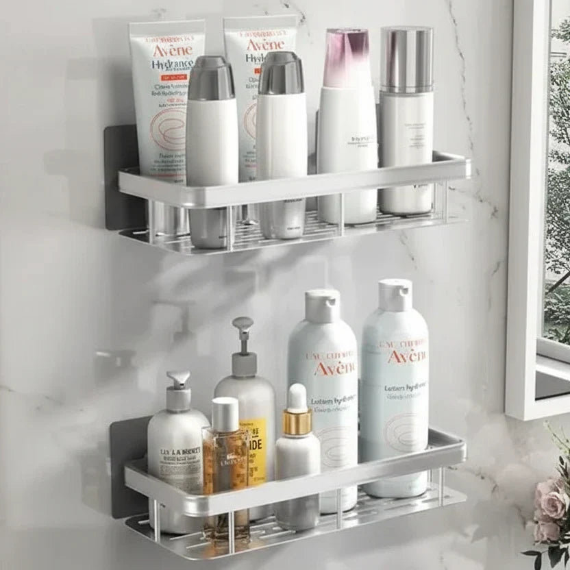 Étagère de Salle de Bain Auto-Adhésive | Sans Perçage & Acier Inoxydable