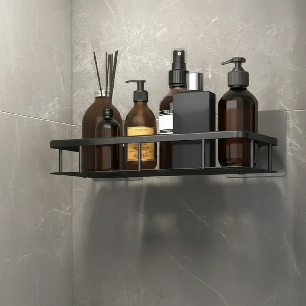 Étagère de Salle de Bain Auto-Adhésive | Sans Perçage & Acier Inoxydable