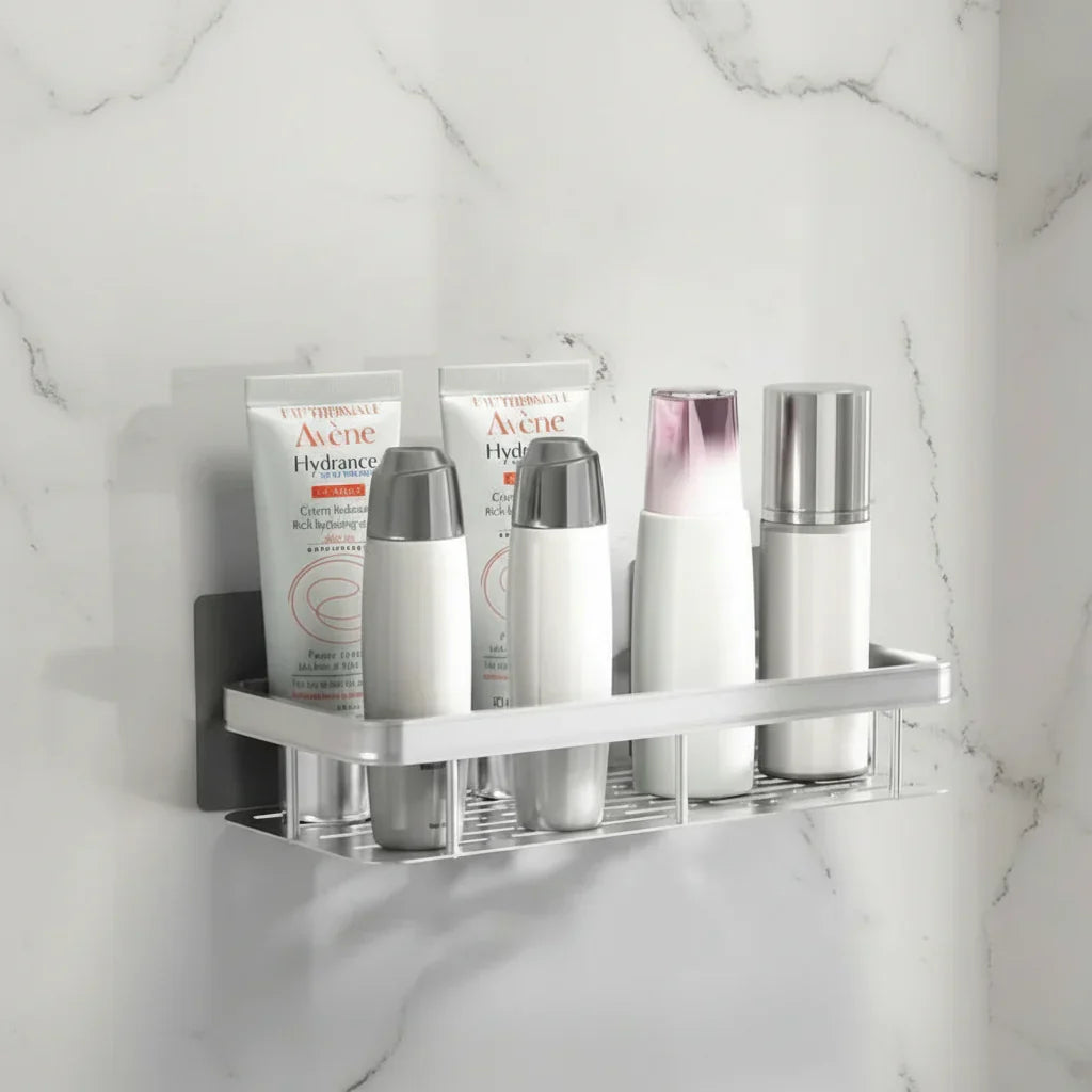 Étagère de Salle de Bain Auto-Adhésive | Sans Perçage & Acier Inoxydable