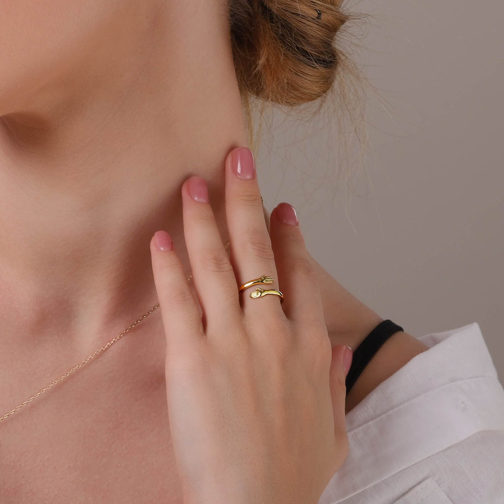 Jewelance™ HugRing 1+1 GRATUIT : Bague Promesse de Style Réglable