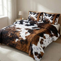Ensemble de Couvre-Lit de Style Western avec Design en Peau de Vache