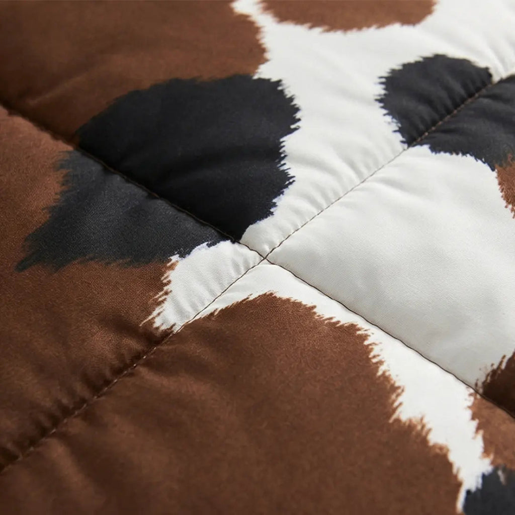 Ensemble de Couvre-Lit de Style Western avec Design en Peau de Vache