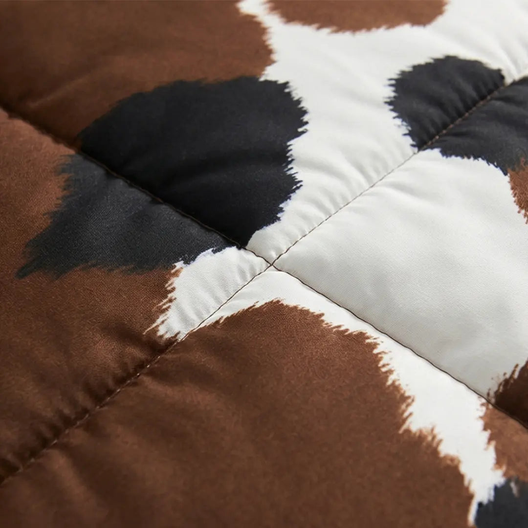 Ensemble de Couvre-Lit de Style Western avec Design en Peau de Vache