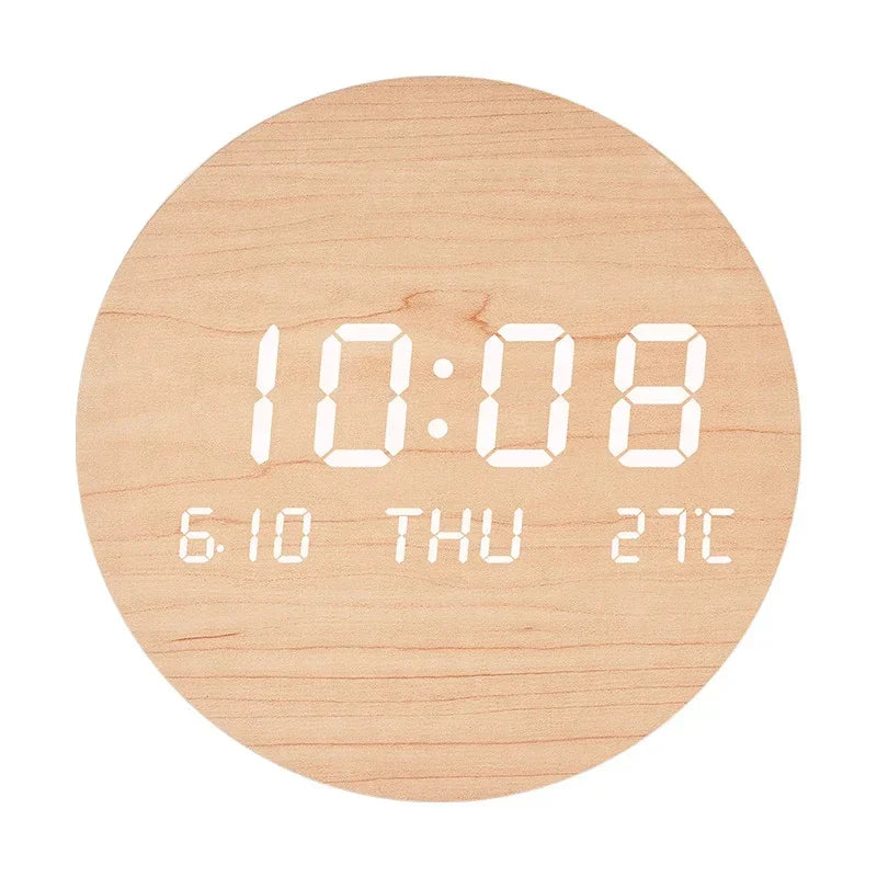 Horloge Murale Numérique LED Élégante avec Affichage de la Date et de la Température