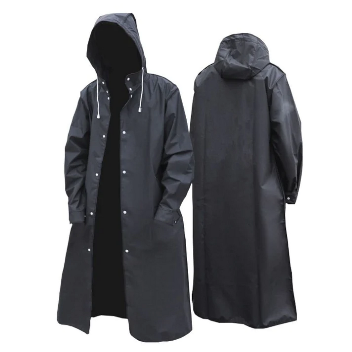 Manteau de Pluie Long et Imperméable pour Hommes avec Capuche – Titan Automnal