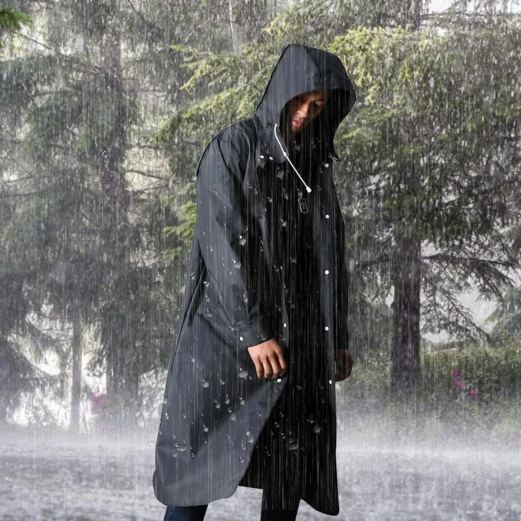 Manteau de Pluie Long et Imperméable pour Hommes avec Capuche – Titan Automnal