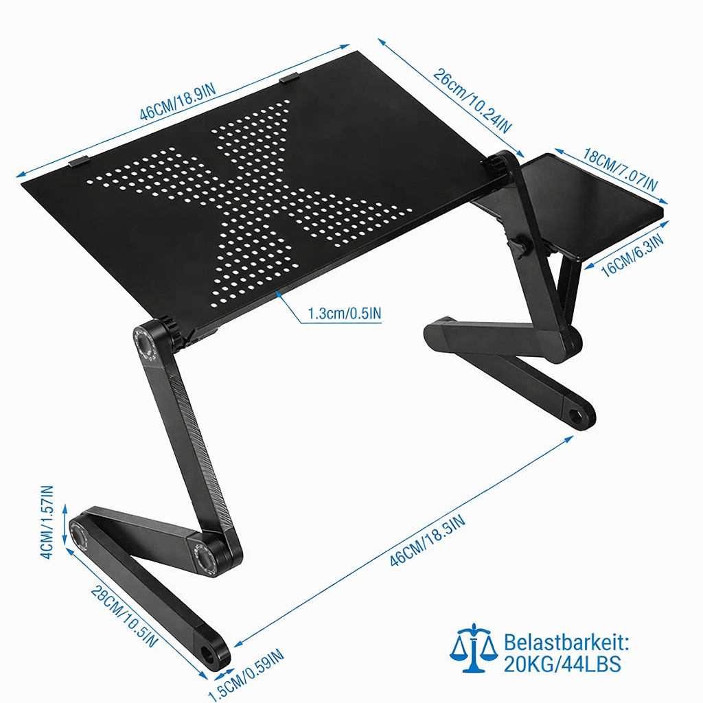 Support d'ordinateur portable réglable | Rotation à 360° | Favorise une posture saine