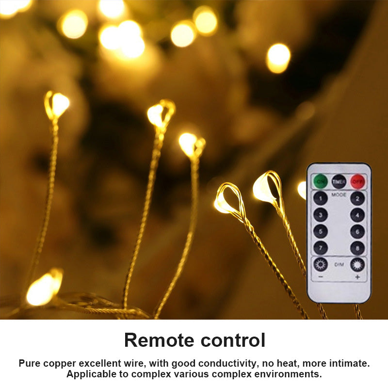 Guirlande LED de Noël sur Fil de Cuivre – Guirlande Lumineuse Flexible pour Décoration de Noël