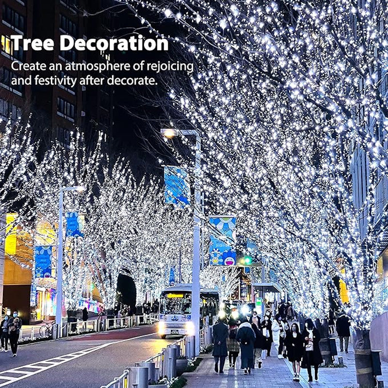 Guirlande LED de Noël sur Fil de Cuivre – Guirlande Lumineuse Flexible pour Décoration de Noël
