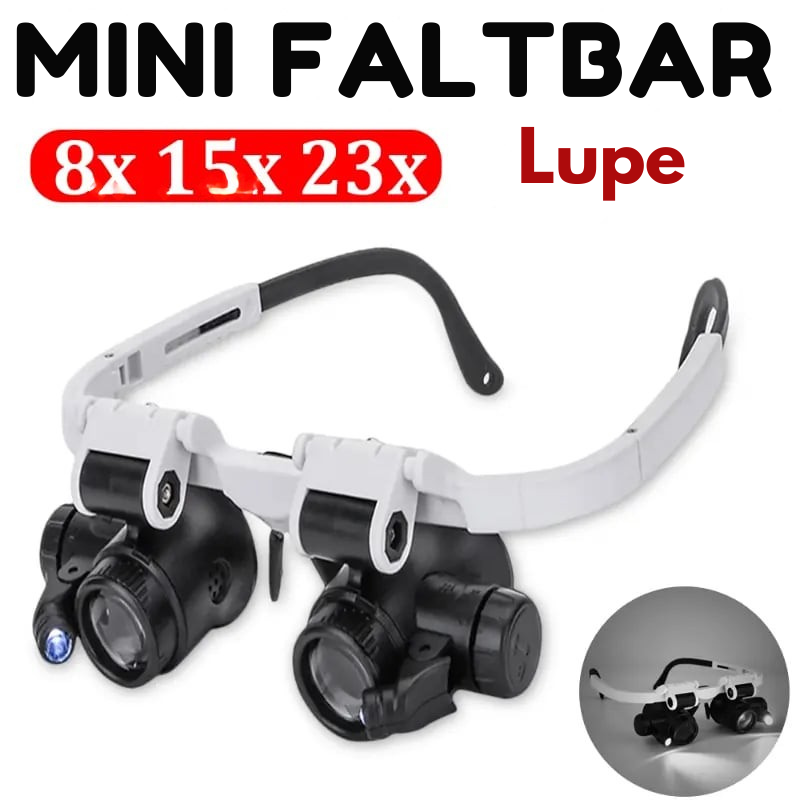 Lampe Frontale Loupe | Zoom 8–23x | Éclairage LED | Lampe Frontale MicroSight