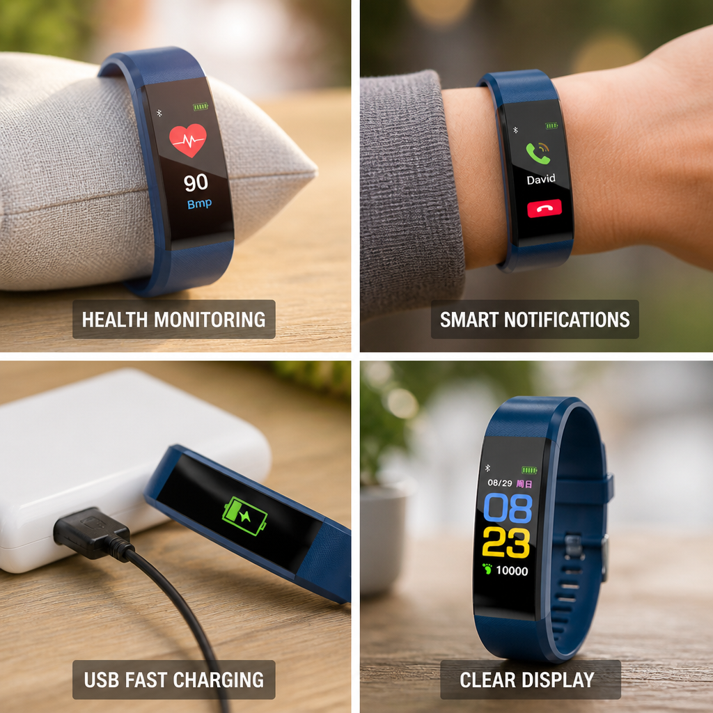 Montre intelligente de fréquence cardiaque et de pression artérielle précise (Pour les seniors)